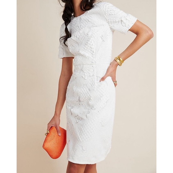 Pankaj and Nidhi Joelle white short sleeve dress 2 - Picture 2 of 14